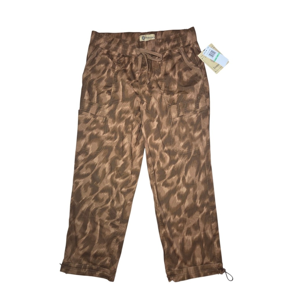 Democracy Brown Patterned Cropped Pants